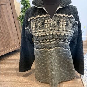 Vintage Black and Gray Sonoma Patterned Pullover Size Small